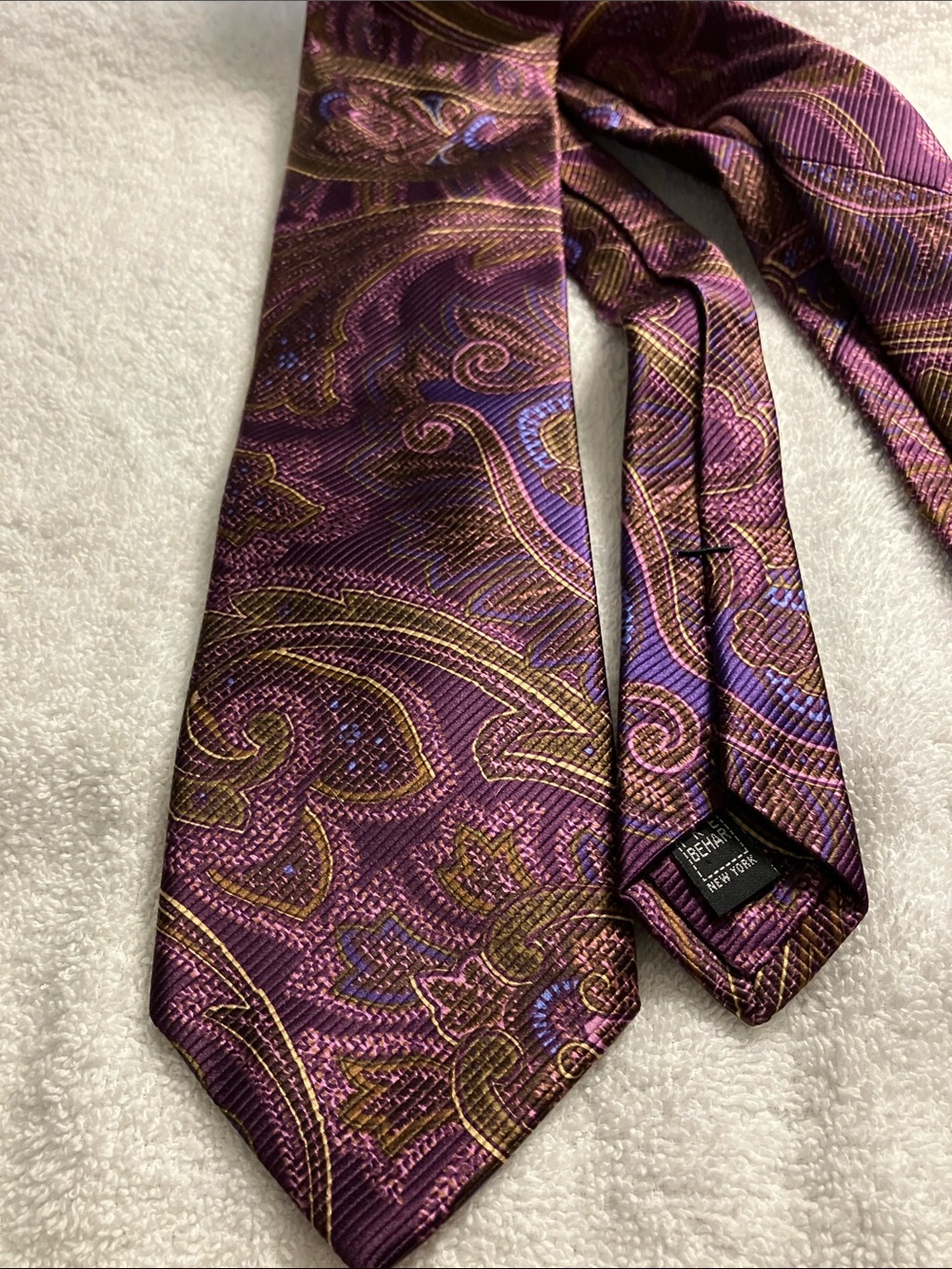 Purple Paisley Ike Behar Silk Tie